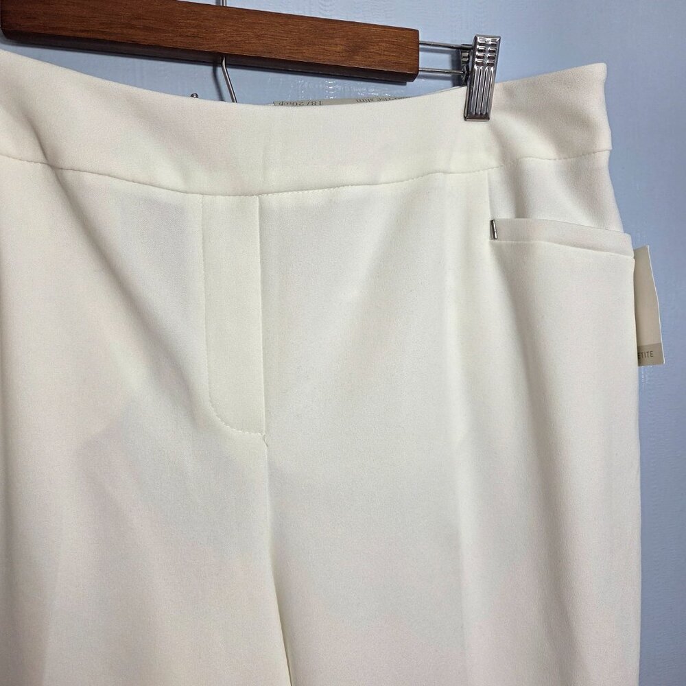 Cato 18/20 Women's Petite White Mid-Rise Slim Leg Casual Dress Pants - Picture 5 of 12